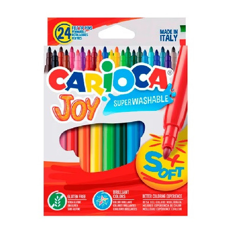 ROTULADOR CARIOCA JOY PUNTA FINA CAJA DE 24 COLORES SURTIDOS (40615) - ROT.CARIOCA CJ.24 REF.40532