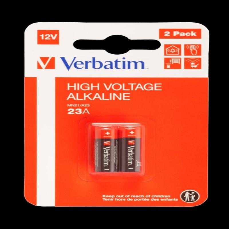 PILA  VERBATIM ALCALINA MANDO LR23A (MN21) BLISTER 2 UNIDADES (49940) - PILA ALCALINA MANDO LR23A (MN21) 12V CJ2