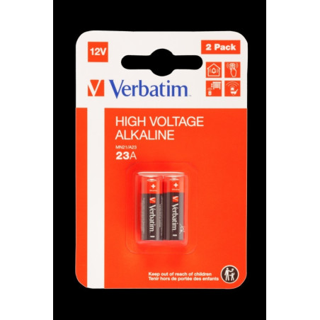 PILA VERBATIM ALCALINA MANDO LR23A (MN21) BLISTER 2 UNIDADES (49940) - PILA ALCALINA MANDO LR23A (MN21) 12V CJ2