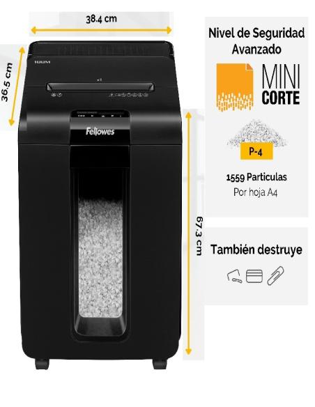 DESTRUCTORA AUTOMATICA FELLOWES AUTOMAX 100M HASTA 100 HOJAS (4629201) - DESTRUCTORA FELLOWES AUTOMAX 100M