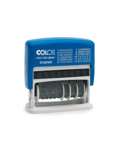 FORMULARIO COLOP CON FECHADOR 12 TEXTOS ENTINTAJE AUTOMATICO 4 MM (153630) - FORMULARIO 12TEXTOS C/FECHA ENTINTADO AZ
