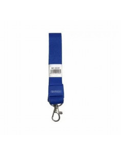 CINTA PLANA OFFICE BOX PARA LANYARD MOSQUETON METALICO AZUL (92028) - DISTINTIVO CINTA PLANA-SIN PLASTICO AZ.