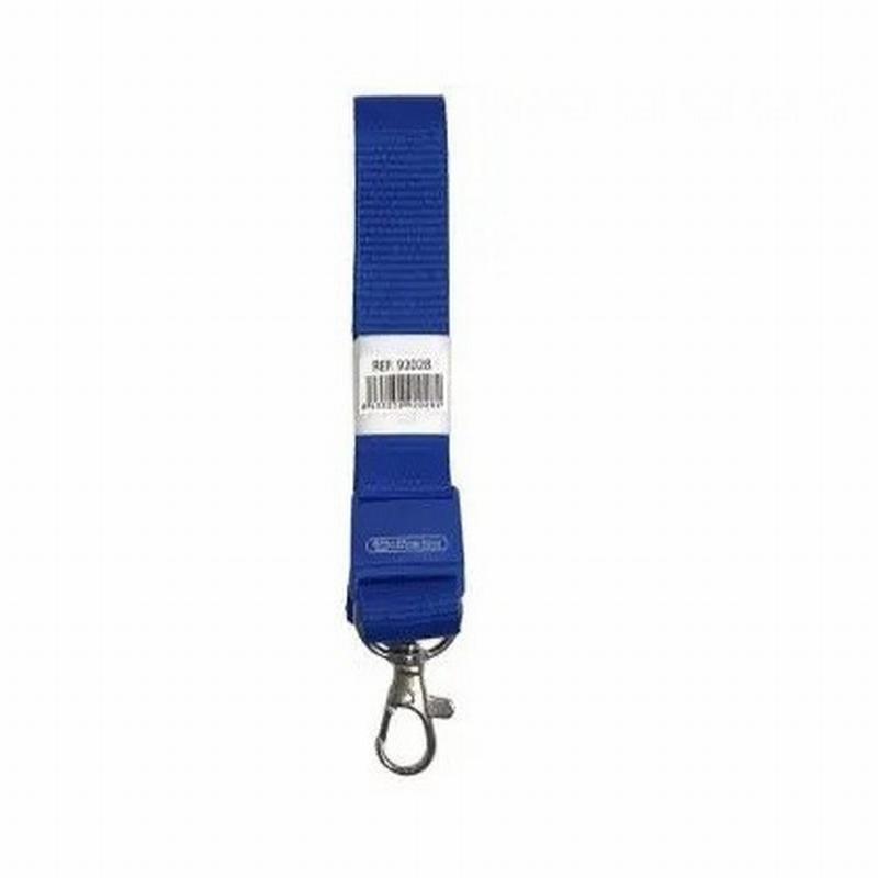 CINTA PLANA OFFICE BOX PARA LANYARD MOSQUETON METALICO AZUL (92028) - DISTINTIVO CINTA PLANA-SIN PLASTICO AZ.
