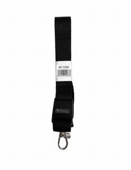 CINTA PLANA OFFICE BOX PARA LANYARD MOSQUETON METALICO NEGRO (92068) - DISTINTIVO CINTA PLANA-SIN PLASTICO NG.