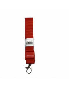 CINTA PLANA OFFICE BOX PARA LANYARD MOSQUETON METALICO ROJO (92046) - DISTINTIVO CINTA PLANA-SIN PLASTICO RJ.