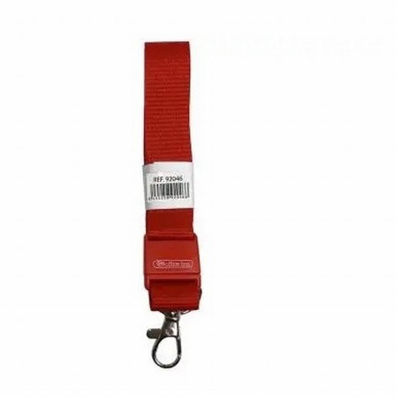 CINTA PLANA OFFICE BOX PARA LANYARD MOSQUETON METALICO ROJO (92046) - DISTINTIVO CINTA PLANA-SIN PLASTICO RJ.