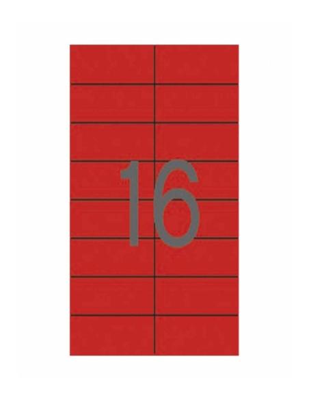 ETIQUETA ADHESIVA APLI LASER/COPY/INKJET 105X37 MM. ROJA 20 HOJAS DIN A4 320 ETIQUETAS (01597) - ETIQ.LASER 105x37 RJ.CJ320