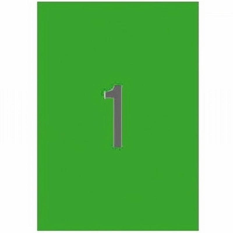 ETIQUETA ADHESIVA APLI LASER/COPY/INKJET 210X297 MM. VERDE DIN A4 100 HOJAS 100 UNIDADES (11841) -