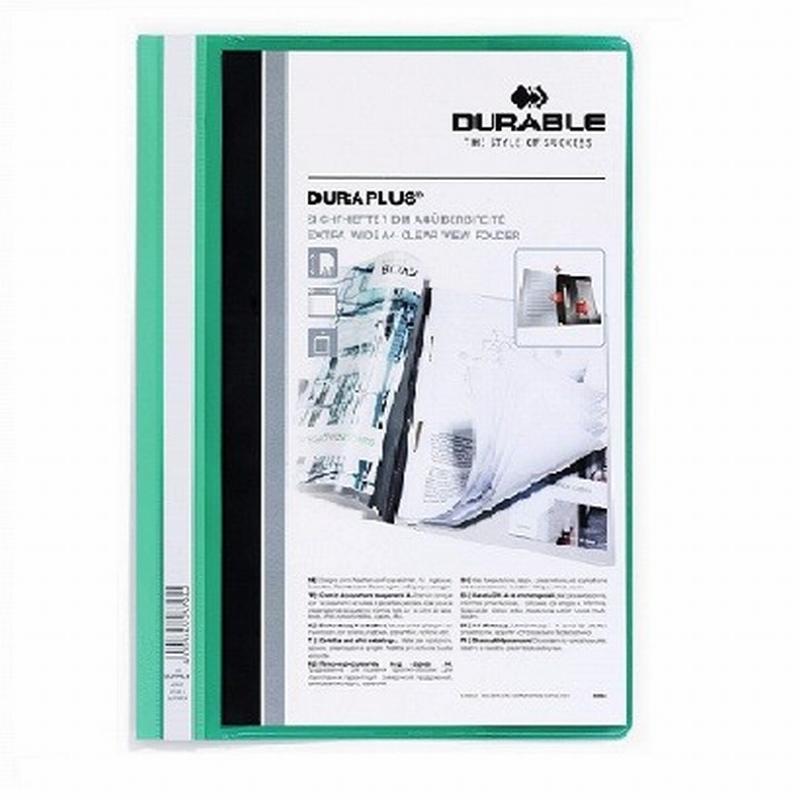 CARPETA DURAPLUS DIN A4 CON FASTENER VERDE DURABLE (2579-05) - CARP.SOLAPA A4 VE DURAPLUS