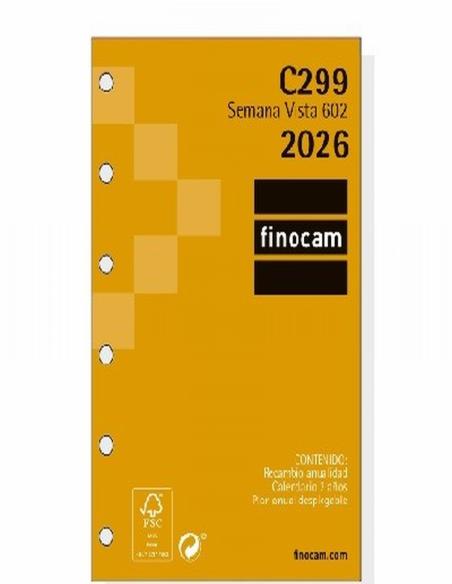 RECAMBIO ANUAL FINOCAM CLASSIC 2026 C299 (201240026) - RECAMB.AG.AÑO S/VH.6ANI.73*114 C299