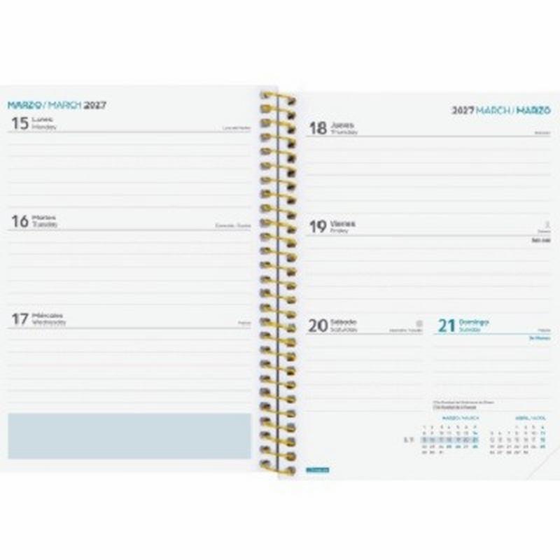 AGENDA ESCOLAR 26-27 FINOCAM SECUNDARIA POLIPROPILENO 1/8 (12x17 CMS) SEMANA VISTA CURSO 2026-2027 (634224027) (634225127)