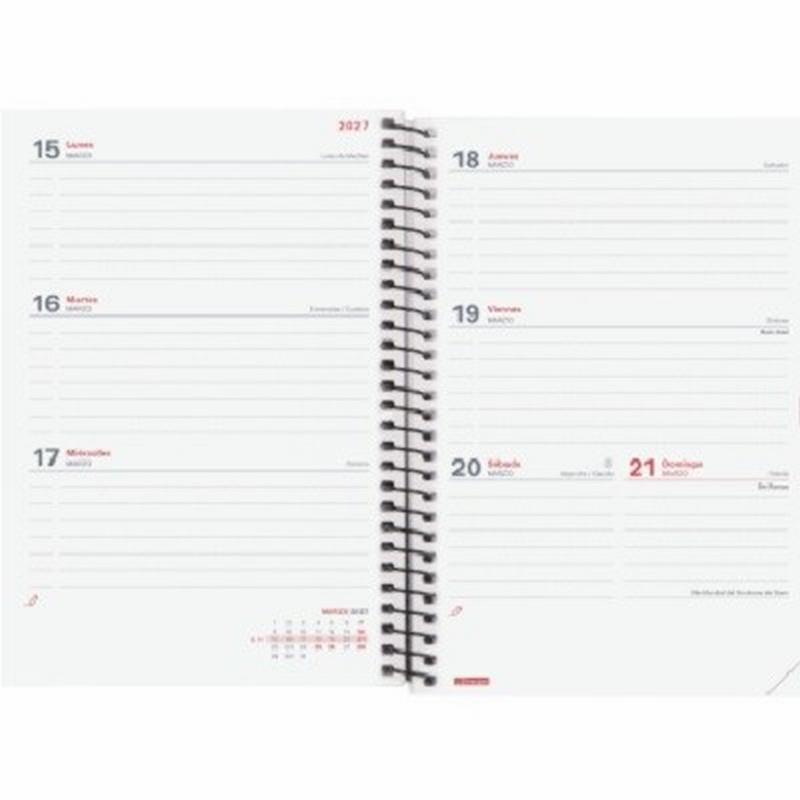 AGENDA ESCOLAR 26-27 FINOCAM ESPIR POLIPROPILENO E8 (12x17 CMS) SEMANA VISTA CURSO 2026-2027 (633481527) (633486027)