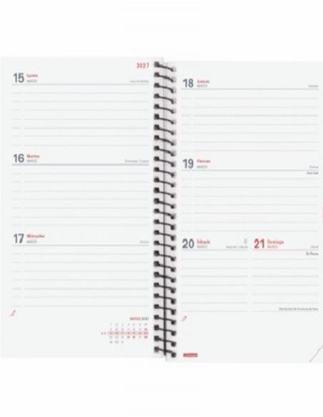 AGENDA ESCOLAR 26-27 FINOCAM ESPIR POLIPROPILENO E8 (12x17 CMS) SEMANA VISTA CURSO 2026-2027 (633481527) (633486027)