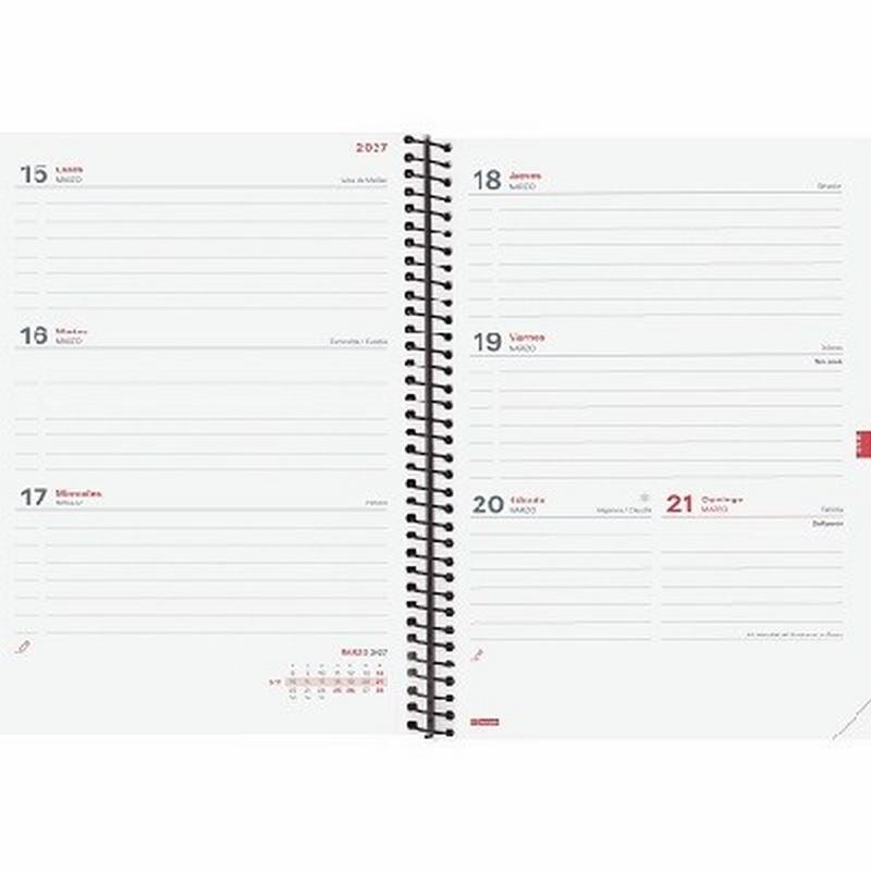 AGENDA ESCOLAR 26-27 FINOCAM ESPIR POLIPROPILENO E10 (15x21 CMS) SEMANA VISTA CURSO 2026-2027 (633481527)