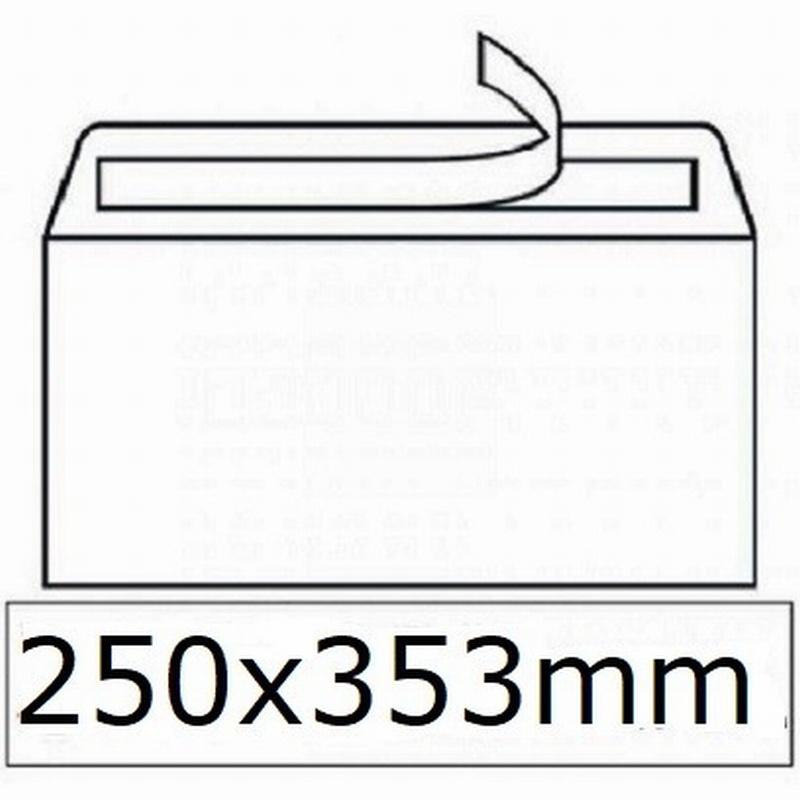 SOBRE SAM BLANCO FOLIO 250x353 MM. TIRA SILICONA (A-25395) - Z*SOB.ADH.BL. 250*353 A25395