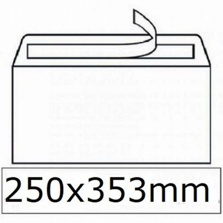 SOBRE SAM BLANCO FOLIO 250x353 MM. TIRA SILICONA (A-25395) - Z*SOB.ADH.BL. 250*353 A25395