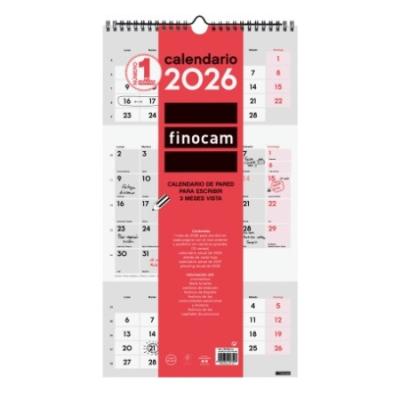 CALENDARIO ANUAL FINOCAM 2026 PARED 3 MESES VISTA 23,5x44...
