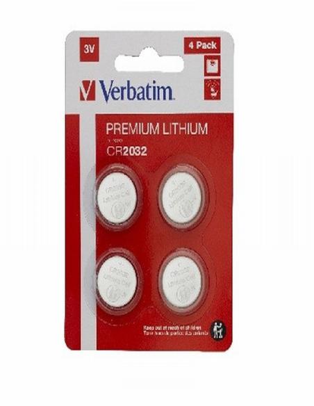 PILA VERBATIM ALCALINA BOTON LITIO CR2032 BLISTER 4 UNIDADES (49533) - PILA ALCALINA CR2032 CJ4