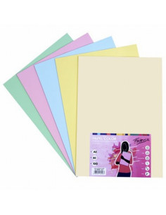 PAPEL FABRISA DIN A3 80 GRAMOS/M2 100 HOJAS COLORES SURTIDOS SUAVES (16248) - PAP.A3 SURTIDO SUAVE 80GRS.100HJ