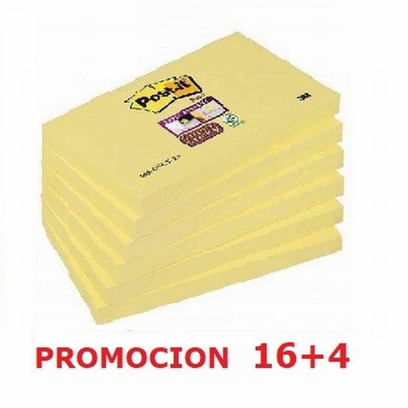 BLOC DE NOTAS ADHESIVAS POST-IT DE QUITA Y PON 76X127 MM. (655) - POSTI 76*127 AM 3M 655