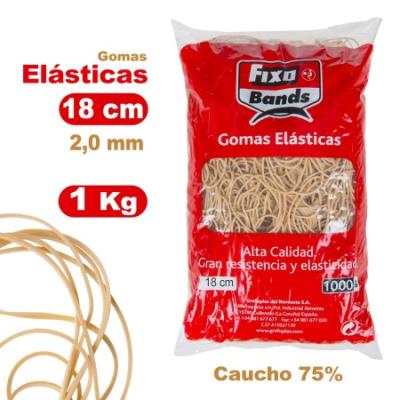 GOMAS ELASTICAS FIXO BOLSA 1 KG. 2MM.x 18 CM. (00047740)...