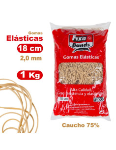 GOMAS ELASTICAS FIXO BOLSA 1 KG. 2MM.x 18 CM. (00047740) - GOMA ELA.2MM*180MM 1KG.