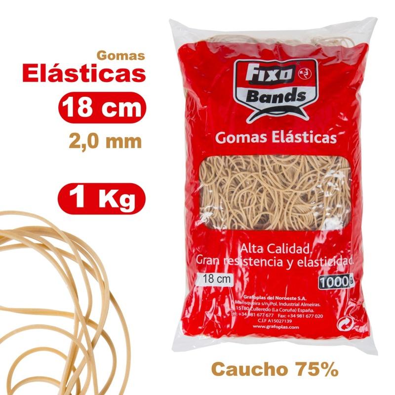 GOMAS ELASTICAS FIXO BOLSA 1 KG. 2MM.x 18 CM. (00047740) - GOMA ELA.2MM*180MM 1KG.