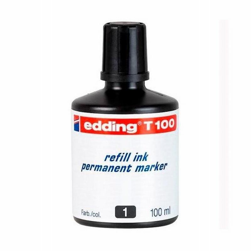 TINTA ROTULADOR EDDING T-100 NEGRA BOTE 100 ML (T100-01) - TINTA EDDING NG.100 ML.