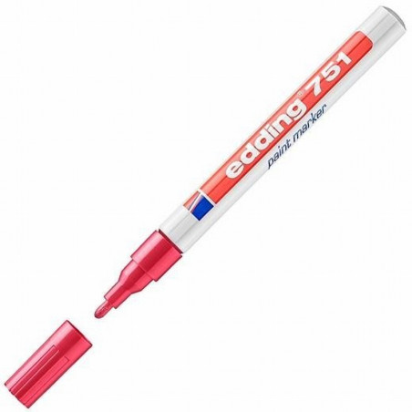 ROTULADOR EDDING PUNTA FIBRA 751 ROJO PUNTA REDONDA 1-2 MM (751-02) - ROT.EDDING 751 RJ.