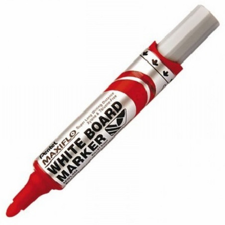 ROTULADOR PENTEL MAXIFLO PUNTA GRUESA PARA PIZARRA BLANCA COLOR ROJO (MWL5M-PENTEL-B) - ROT.PIZ.BL MAXIFLO RJ.PUNTA M