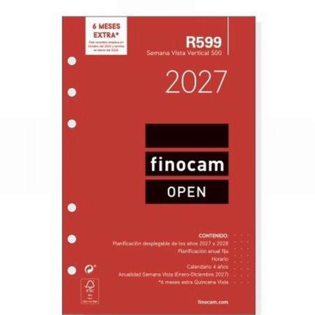 RECAMBIO ANUAL 2026 FINOCAM OPEN 500 SEMANA VISTA VERTICAL R599 (711500027) - RECAMB.AG.AÑO SVV 117*181 R599