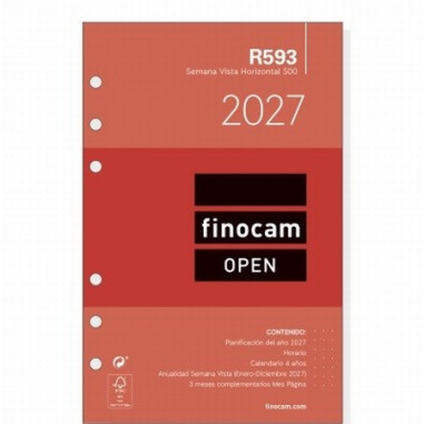 RECAMBIO ANUAL 2027 FINOCAM OPEN 500 SEMANA VISTA HORIZONTAL R593 (711580027) - RECAMB.AG.OPEN SVH 117*181 R593