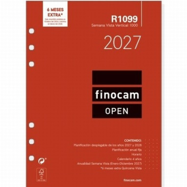 RECAMBIO ANUAL 2027 FINOCAM OPEN 1000 SEMANA VISTA VERTICAL R1099 (711520027) - RECAMB.AG.AÑO SVV 155*215 R1099