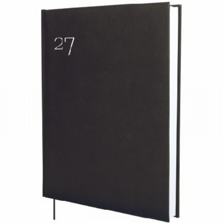 AGENDA ANUAL FINOCAM 2027 ENCUADERNADA MILANO Y12 275X215MM 2 PAG.POR DIA ACOLCHADA NEGRA (625267027). LIBRO RESERVAS.