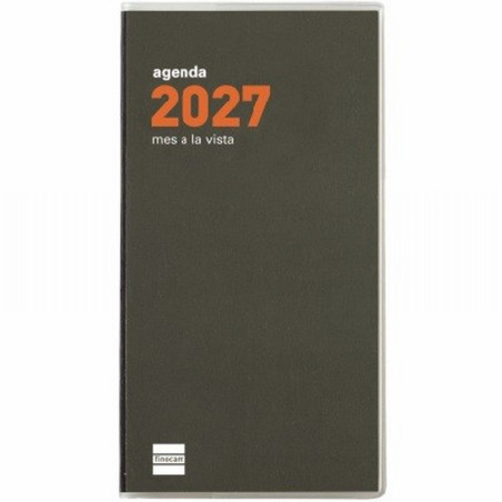 AGENDA ANUAL FINOCAM 2027 ENCUADERNADA MIN MES/VISTA NEGRO 80X150 MM (331135027) - AGEND.FINOCAM BOLSILLO MV 80x150 PL4
