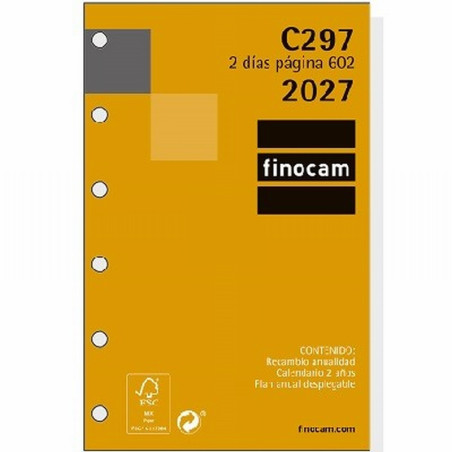 RECAMBIO ANUAL 2027 FINOCAM MINI 2 DIAS/PAGINA C297 (201280027) - RECAMB.AG.AÑO 2DPG.6ANI.73*114 C297
