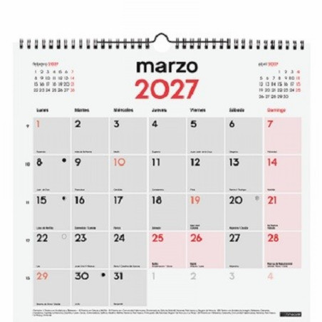 CALENDARIO ANUAL FINOCAM 2027 PARED PARA ESCRIBIR L 34x31 CMS. (780070027) - CALENDARIO PARED L 34*31 ESCRIBIR