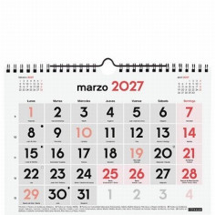 CALENDARIO ANUAL FINOCAM 2027 PARED NUMEROS GRANDES S 21x15 CMS. (780200027) - CALENDARIO PARED S 21x15 NUM.GRANDES