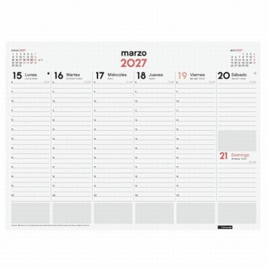 PLANIFICADOR VADE ENCOLADO SEMANA VISTA FINOCAM 2027 420x310x7 MM (780240027) - PLANNING ANUAL VADE SVV ENCOLADO 42*31 REF78024
