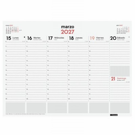 PLANIFICADOR VADE ENCOLADO SEMANA VISTA FINOCAM 2027 420x310x7 MM (780240027) - PLANNING ANUAL VADE SVV ENCOLADO 42*31 REF78024