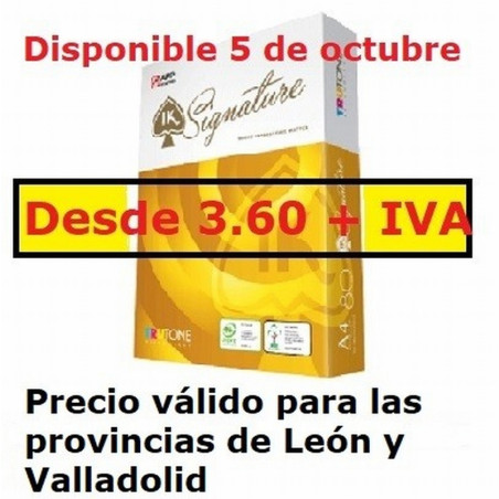 PAPEL FOTOCOPIADORA IK SIGNATURE A4 80 GRAMOS PREMIUM 500 HOJAS -PRECIOS VALIDOS HASTA 31 DE DICIEMBRE-