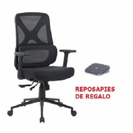 SILLA ARCHIVO 2000 VESPA CON BRAZOS MECANISMO SINCRONIZADO ASIENTO TRASLACK MALLA NEGRA (6496 NE) - SILLA MALLA RESP.ALTO VESPA