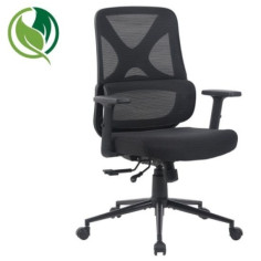 SILLA ARCHIVO 2000 VESPA CON BRAZOS MECANISMO SINCRONIZADO ASIENTO TRASLACK MALLA NEGRA (6496 NE) - SILLA MALLA RESP.ALTO VESPA 2