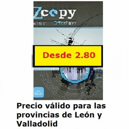 PAPEL FOTOCOPIADORA ZCOPY DIN A4 80 GRAMOS/M2 ETIQUETA ECOLABEL ESTANDAR 500 HOJAS. -PRECIOS VALIDOS HASTA 31 DE DICIEMBRE-