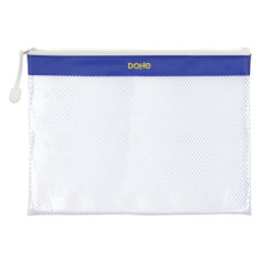 BOLSA DOHE PVC 430 MICRAS CIERRE CREMALLERA DIN A4 APAISADO AZUL (91217) - BOLSA CREMALLERA PP.A4 DOHE