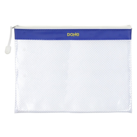 BOLSA DOHE PVC 430 MICRAS CIERRE CREMALLERA DIN A5 APAISADO AZUL (91223) - BOLSA CREMALLERA PP.A5 DOHE
