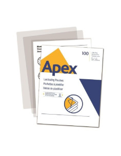 FUNDAS DE PLASTIFICAR APEX A4 216 X 203 MM 125 MICRAS 100 UNIDADES (6002501) - FUNDA PLASTIF.A4 216*303 125MC
