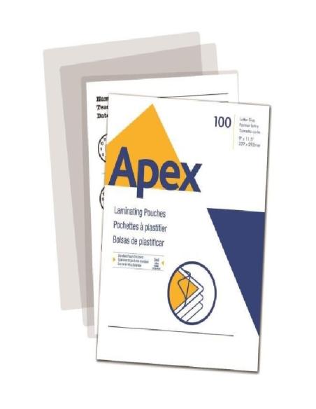 FUNDAS DE PLASTIFICAR APEX A4 216 X 203 MM 125 MICRAS 100 UNIDADES (6002501) - FUNDA PLASTIF.A4 216*303 125MC