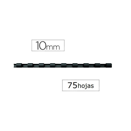 CANUTILLO FELLOWES PLASTICO 10MM NEGRO (5346108) - CANUTILLO 10MM.NG