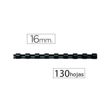 CANUTILLO FELLOWES PLASTICO 16MM NEGRO (5347307) - CANUTILLO 16MM.NG